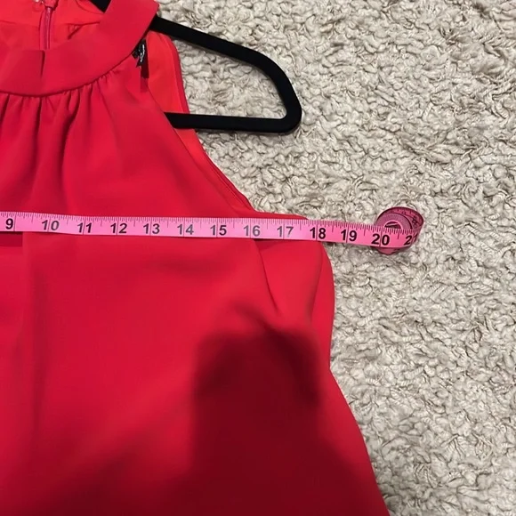 Badgley Mischka Mock-neck Crepe Swing Dress Size 4 Red